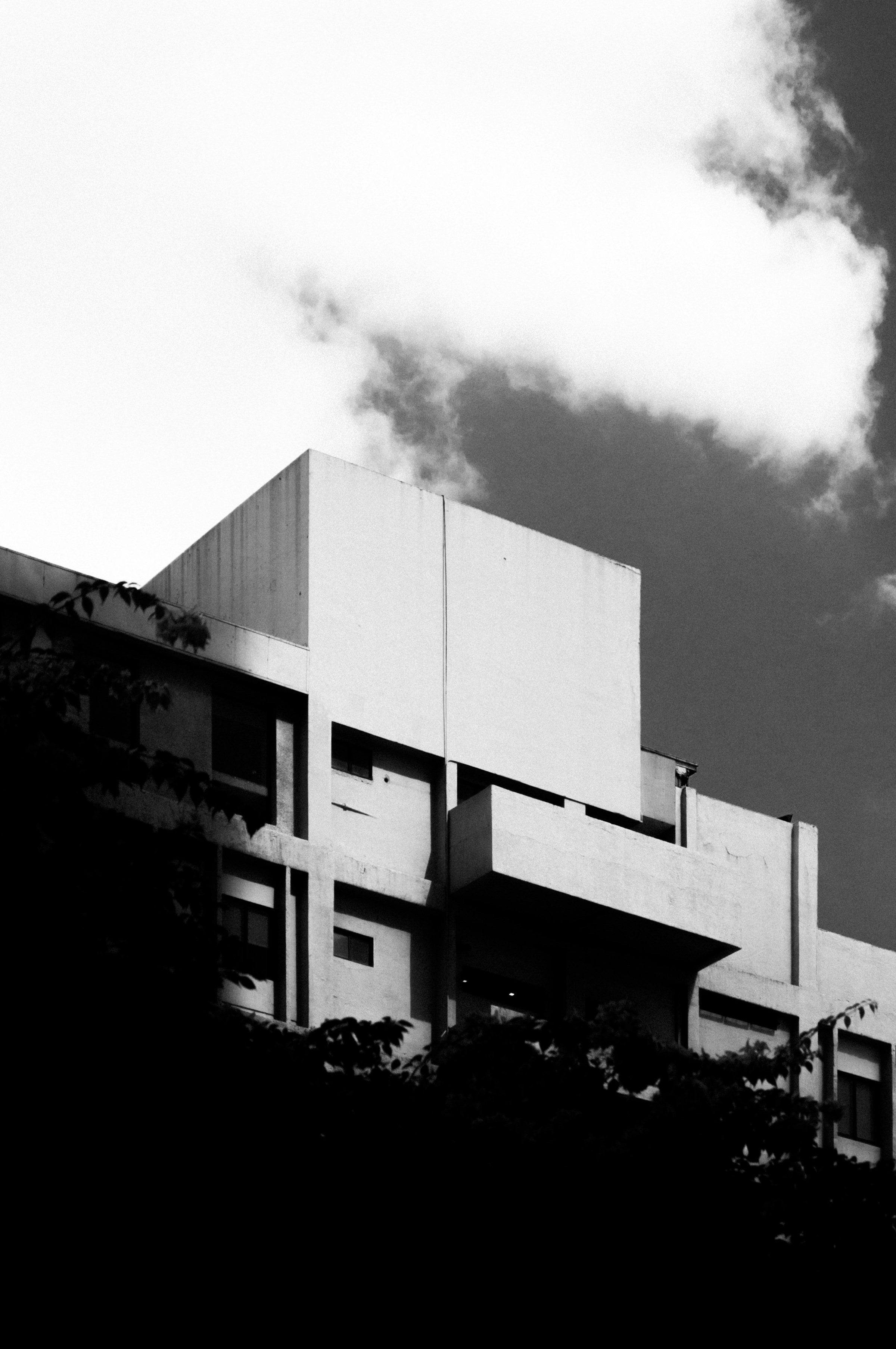 Monochrome concrete architecture