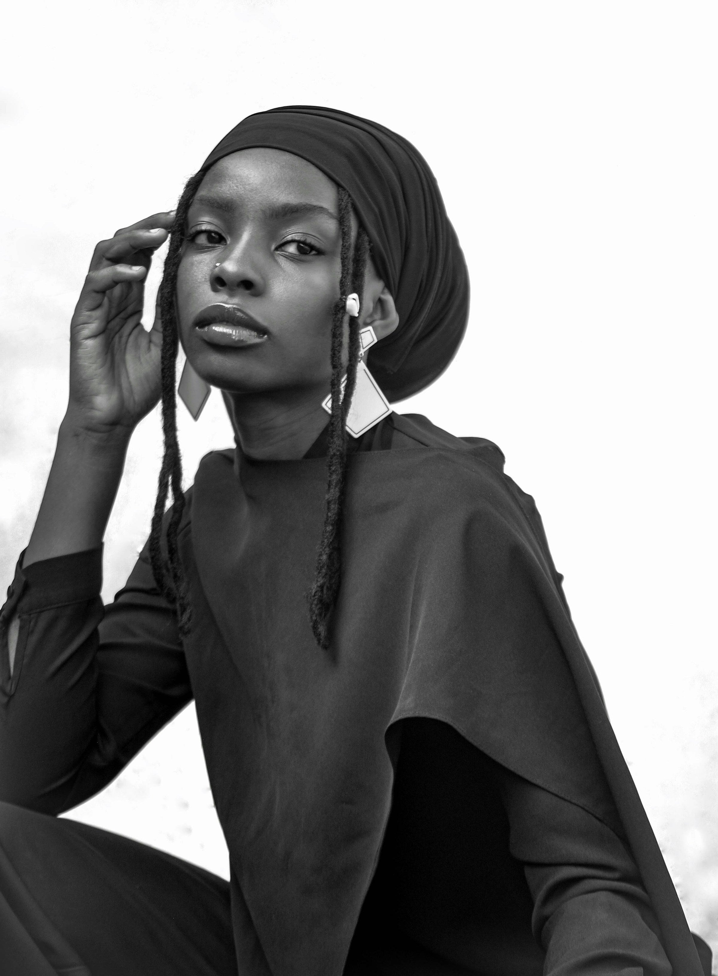 Monochrome editorial portrait